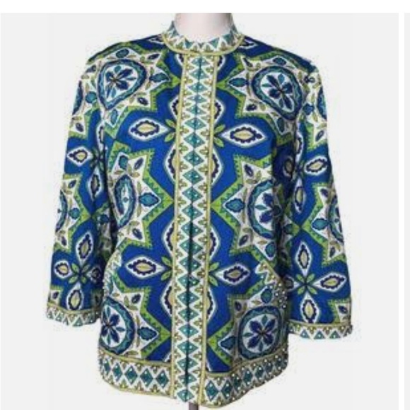 EUC Chico’s Gorgeous Lined 3/4 Sleeve Jacket Size 1 - Picture 1 of 10